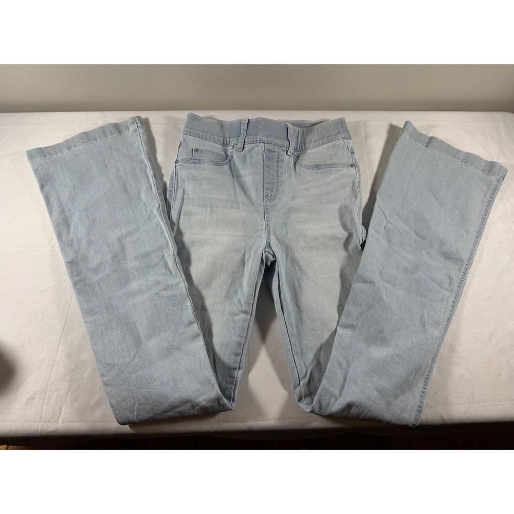 Spanx Flare Jeans Light Wash Blue High Waisted Pull On Denim XS